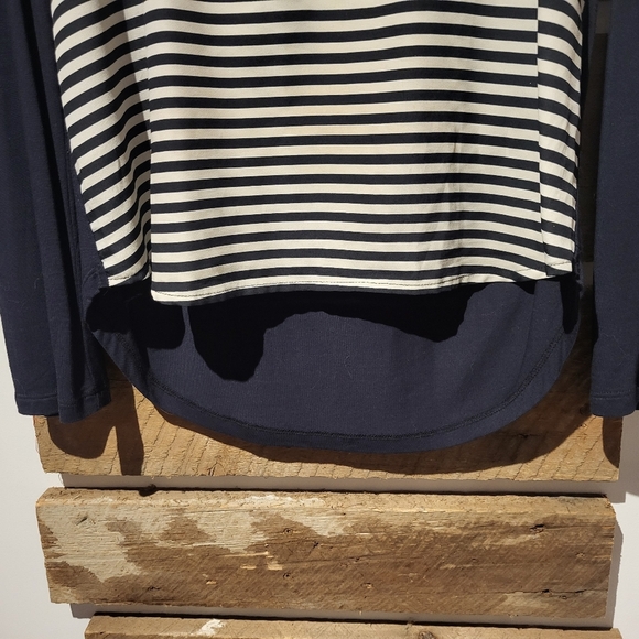 Micheals Kors Navy and White Striped Long Sleeve Top - Picture 5 of 7